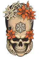 snowflake maori skull tattoo design idea