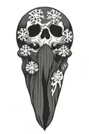 snowflake skull tattoo design idea