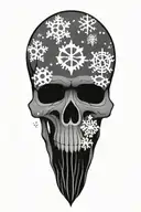 snowflake skull tattoo design idea