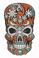 snowflake maori skull tattoo design idea
