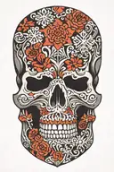 snowflake maori skull tattoo design idea