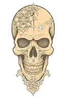 snowflake maori Skull tattoo design idea