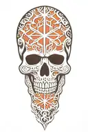 snowflake maori Skull tattoo design idea