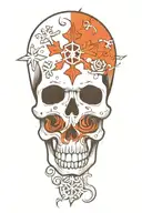 snowflake skull tattoo design idea