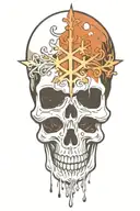 snowflake skull tattoo design idea