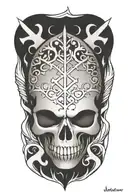 snowflake maori skull tattoo design idea