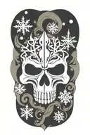 snowflake maori skull tattoo design idea