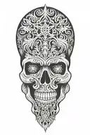 snowflake maori Skull tattoo design idea