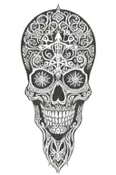 snowflake maori Skull tattoo design idea