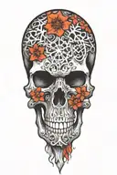 snowflake skull tattoo design idea