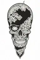 snowflake maori Skull tattoo design idea