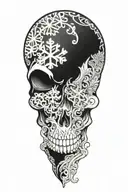 snowflake maori Skull tattoo design idea