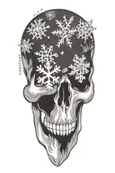 snowflake skull tattoo design idea