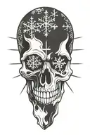 snowflake skull tattoo design idea