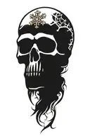 snowflake skull tattoo design idea