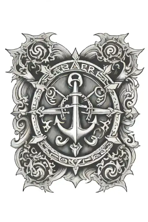 mariners cross tattoo design combining elements tattoo design idea