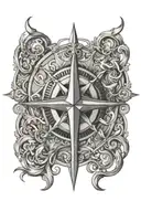 mariners cross tattoo design combining elements tattoo design idea