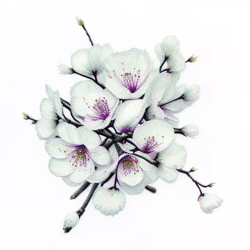 cherry blossom and dark depression for someone who has dark soul tattoo design idea