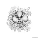 Flower strawberries cherry blossom and dark motive for someone who has gone through a lot tattoo design idea