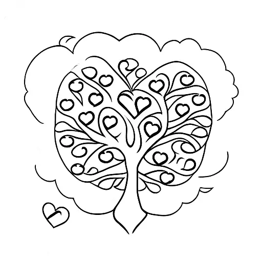 Tree of Life, with Durian, meeple, running shoes, Cross, love heart  tattoo design idea