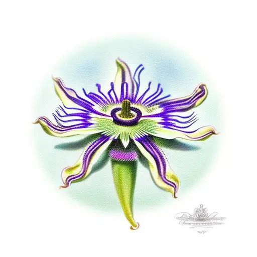 Purple passionflower incarnata tattoo design idea