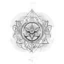 To represent plant medicine, include organic shapes and patterns inspired by plants, vines, leaves, or DMT molecule tattoo design idea