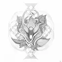 To represent plant medicine, include organic shapes and patterns inspired by plants, vines, leaves, or DMT molecule tattoo design idea