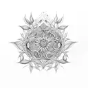 To represent plant medicine, include organic shapes and patterns inspired by plants, vines, leaves, or DMT molecule tattoo design idea