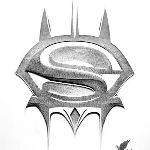 batman superman  tattoo design idea