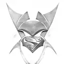 batman superman  tattoo design idea