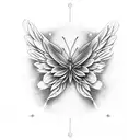 angel butterfly tattoo design idea