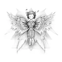 angel butterfly tattoo design idea