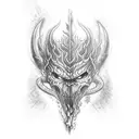 surtr face holding flame sword tattoo design idea