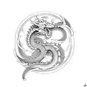 Minimalist Nordic Jormungandr Dragon Ouroboros tattoo design idea