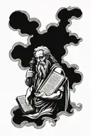 moses holding the tablets tattoo design idea