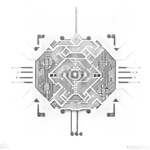 Binary code forming a circuit board tattoo design idea