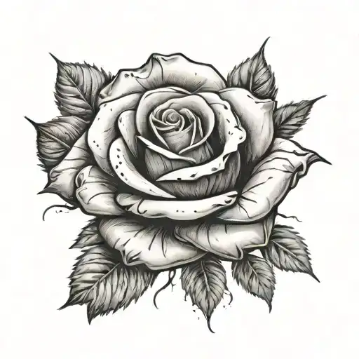 a rose coming out of the concrete tattoo design idea