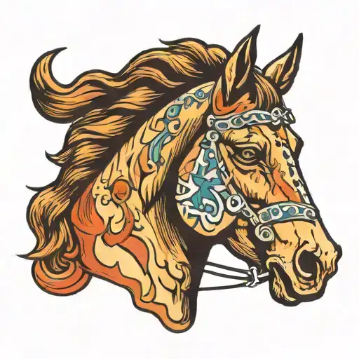 horse head tattoo design idea