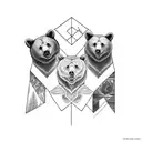 three bear bodies tattoo design idea