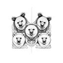 three bear bodies tattoo design idea