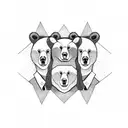 three bear siblings tattoo design idea