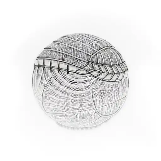 Mount Fuji with volleyball nets tattoo design idea