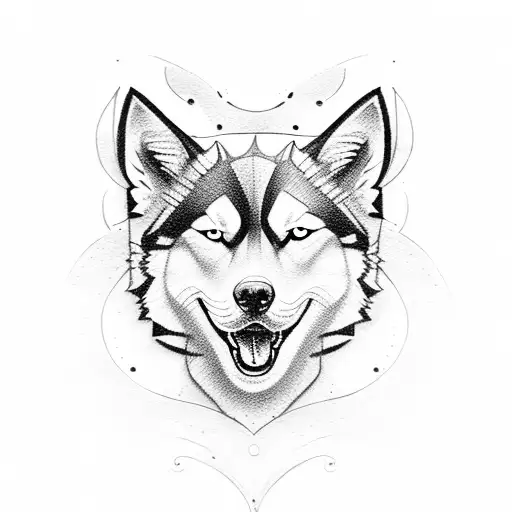 husky tattoo design idea