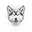 husky tattoo design idea