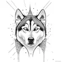husky tattoo design idea