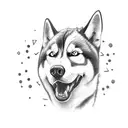 husky tattoo design idea