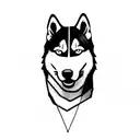 husky tattoo design idea