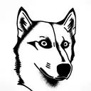 husky tattoo design idea