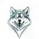 husky tattoo design idea