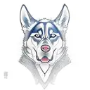 husky tattoo design idea